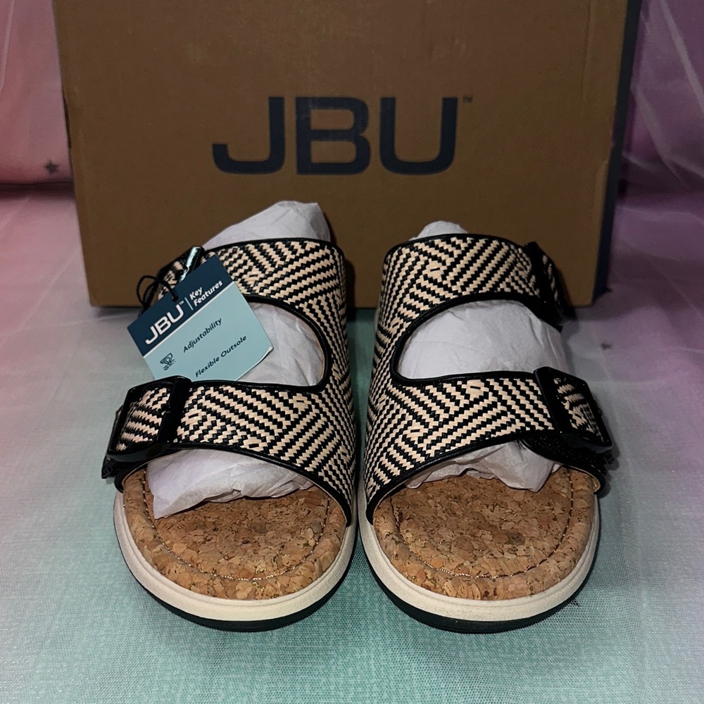 JBU Kona Black Woven Comfort Sandals (New)